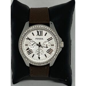 Fossil AM4481 Women's Brown Leather Analog Dial Quartz Genuine Wrist Watch CM477